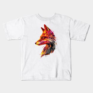 Abstract Flaming Fox Kids T-Shirt